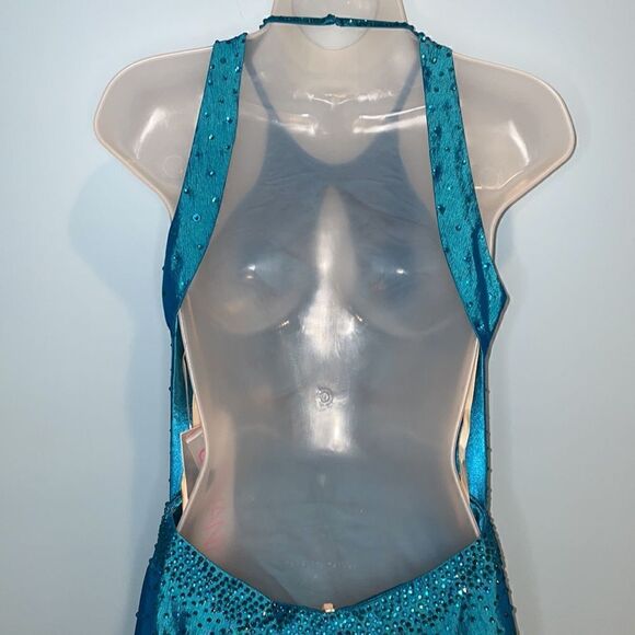 Jovani JVN Sleeveless Mermaid Plunging Back Pageant Prom Formal Dress NWT - Picture 13 of 17